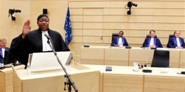 Ms Fatou Bensouda taking her solemn oath as ICC Prosecutor © ICC-CPI/AP/Bas Czerwinski