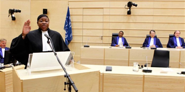 Ms Fatou Bensouda taking her solemn oath as ICC Prosecutor © ICC-CPI/AP/Bas Czerwinski