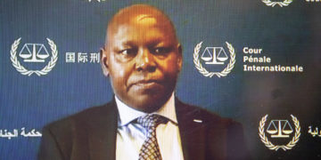 Kenyan lawyer, Paul Gicheru during his first appearance before Judge Reine Adélaïde Sophie Alapini-Gansou on November 6, 2020.Gicheru is alleged to have bribed or attempted to bribe six prosecution witnesses in 2013. Credit: ICC