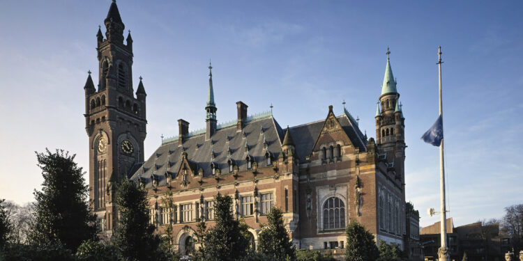 The Peace Palace, seat of the International Court of Justice, the Hague, Netherlands. The Court is the principal judicial body of the United Nations. Credit: United Nations Flickr account
