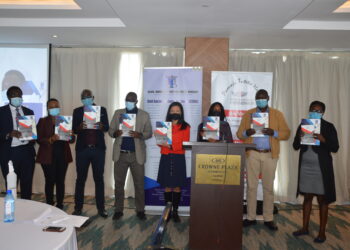 Kenya Human Rights Commission (KHRC) , Civil Society Reference Group (CSRG) and other CSO representatives during the launch of the 3 publications on Civic Space at Crowne Plaza Hotel. Photo Credit: KHRC/Moses Gowi