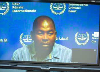 Mahamat Said Abdel Kani appearing for the first time before the ICC via video-link from the ICC Detention Centre on 28 January 2021 ©ICC-CPI