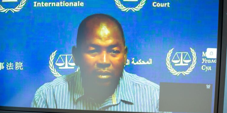 Mahamat Said Abdel Kani appearing for the first time before the ICC via video-link from the ICC Detention Centre on 28 January 2021 ©ICC-CPI