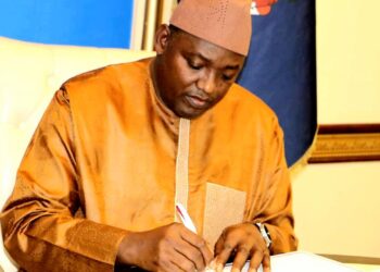 Gambia's president, Adama Barrow. Photo: Twitter @BarrowPresident
