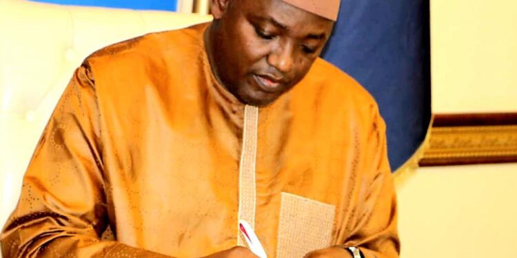 Gambia's president, Adama Barrow. Photo: Twitter @BarrowPresident