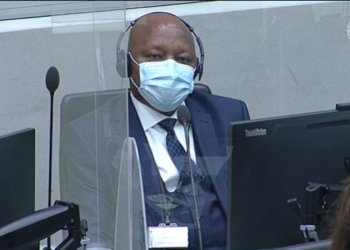 Kenyan lawyer Paul Gicheru at the opening of his trial at the International Criminal Court on February 15, 2022. Photo credit: @ICC-CPI