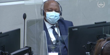 Kenyan lawyer Paul Gicheru at the opening of his trial at the International Criminal Court on February 15, 2022. Photo credit: @ICC-CPI