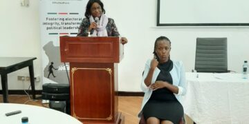 Technology Service Providers of Kenya Chief Executive Officer Fiona Asonga speaking during the data conference, Digital Infrastructure and Data for Elections in Kenya