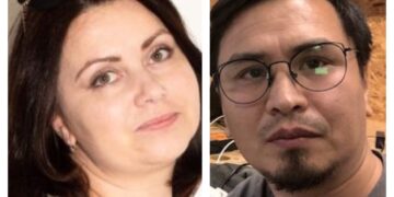 Ukrainian journalist Oksana Kovalenko and Afghan cartoonist Hossein Rezaye. The two described the challenges they encounter in reporting on human rights