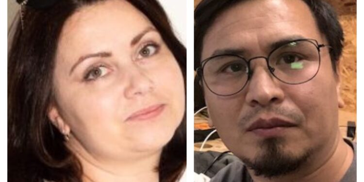 Ukrainian journalist Oksana Kovalenko and Afghan cartoonist Hossein Rezaye. The two described the challenges they encounter in reporting on human rights