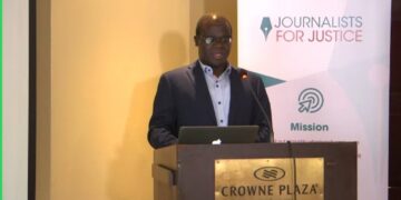 Kwamchetsi Makokha speaking at launch of the report in Nairobi, Kenya.