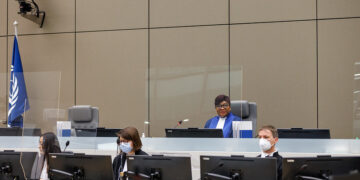 Judge Miatta Maria Samba of the Trial Chamber III of the International Criminal Court (ICC) presiding over Kenyan lawyer Paul Gicheru's case. Photo credit: @ICC-CPI