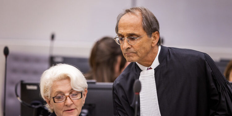 Kenyan lawyer Paul Gicheru's lead counsel Michael Karnavas giving his closing statements on June 27, 2022, at the International Criminal Court. Photo credit: @ICC-CPI