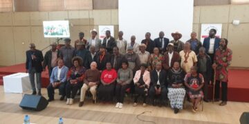 Some of the former political prisoners pose for a photo with human rights defenders and representatives of civil society organisations in Nairobi, Kenya, to mark the 30th anniversary of the protest staged by their mothers at Uhuru Park in 1992.